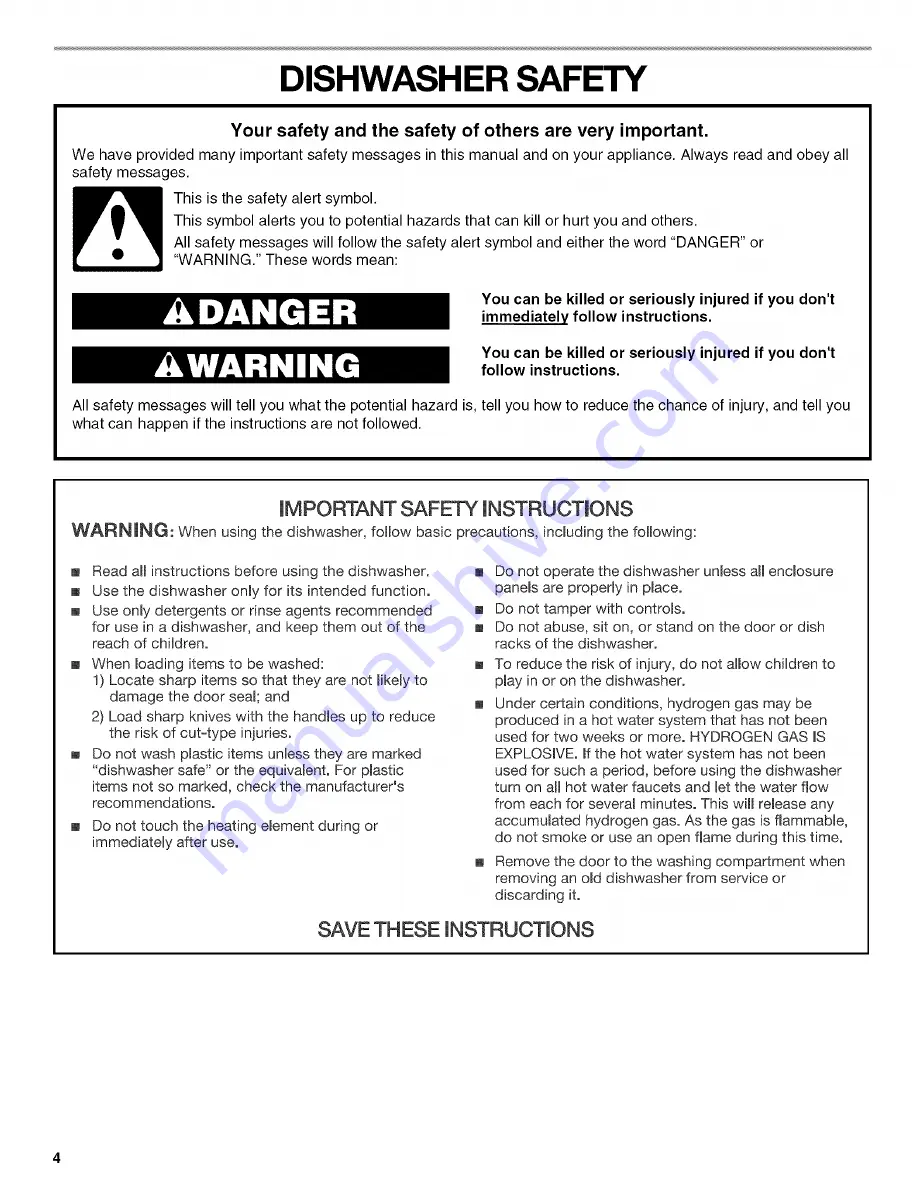 Kenmore 665.15894 Use And Care Manual Download Page 4