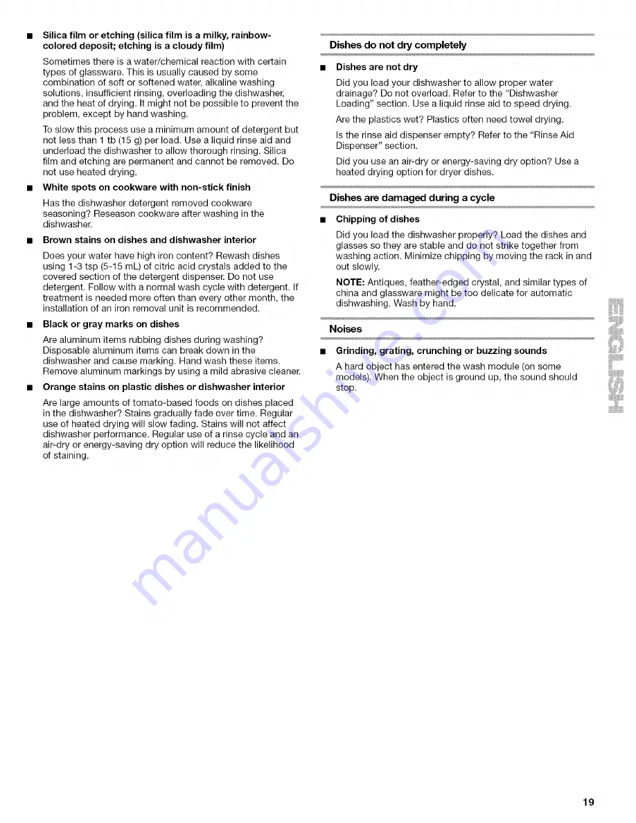 Kenmore 665.15894 Use And Care Manual Download Page 19