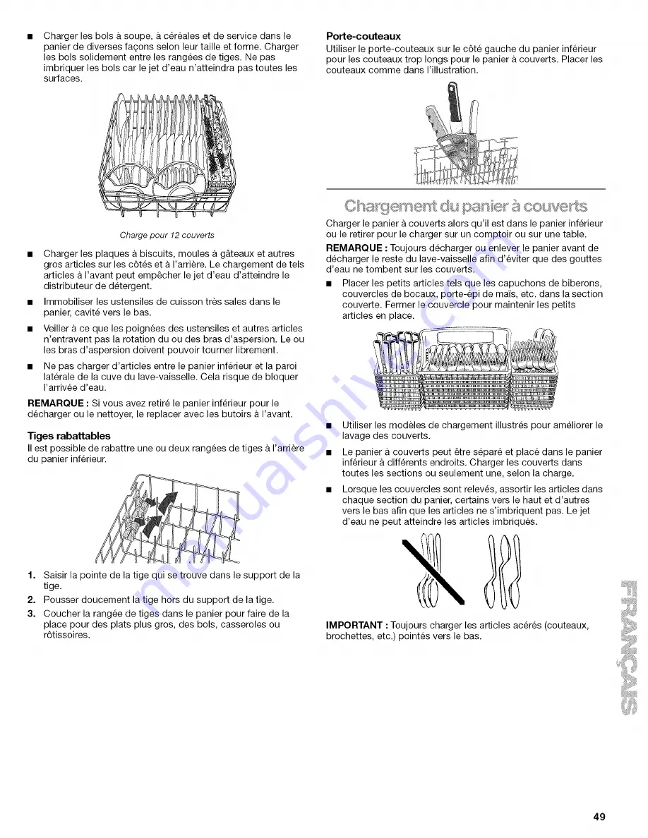 Kenmore 665.15894 Use And Care Manual Download Page 49