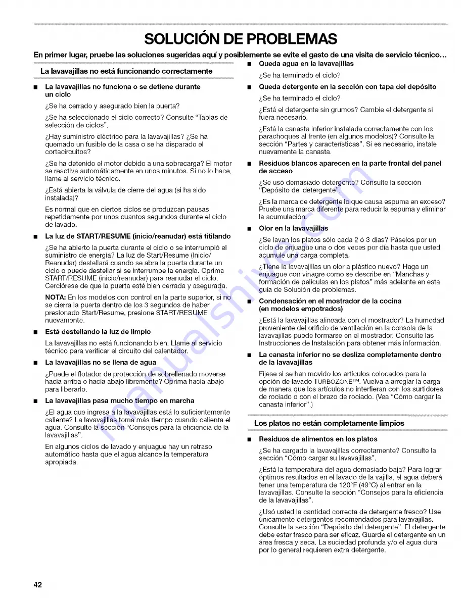 Kenmore 665.1727 Use And Care Manual Download Page 42