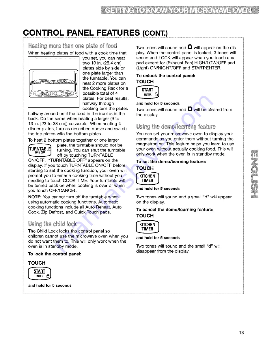 Kenmore 665.60639 Use & Care Manual Download Page 13