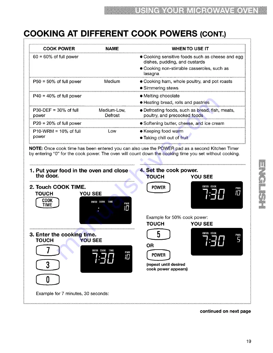 Kenmore 665.60639 Use & Care Manual Download Page 19