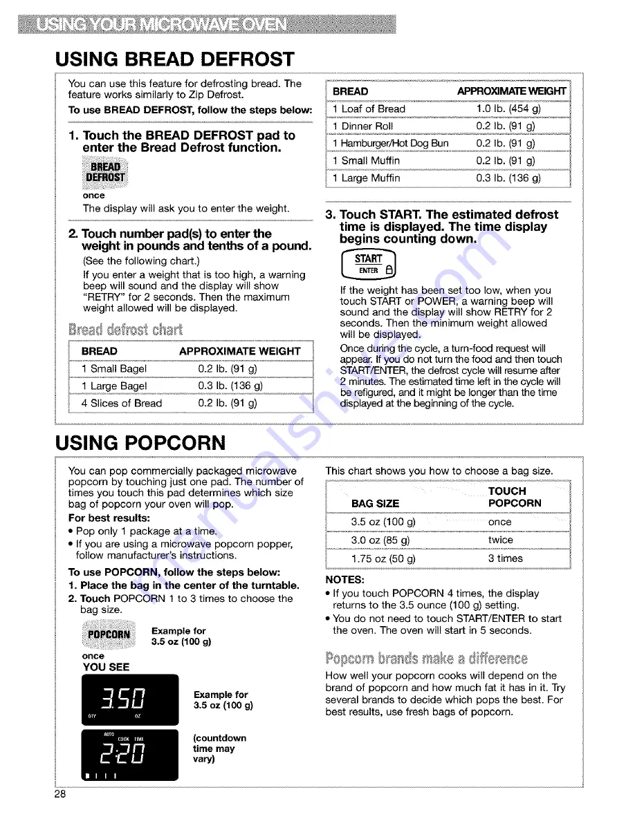 Kenmore 665.60639 Use & Care Manual Download Page 28