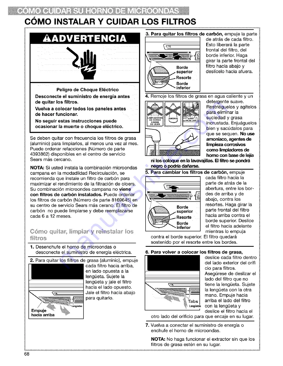 Kenmore 665.61609 Use And Care Manual Download Page 68