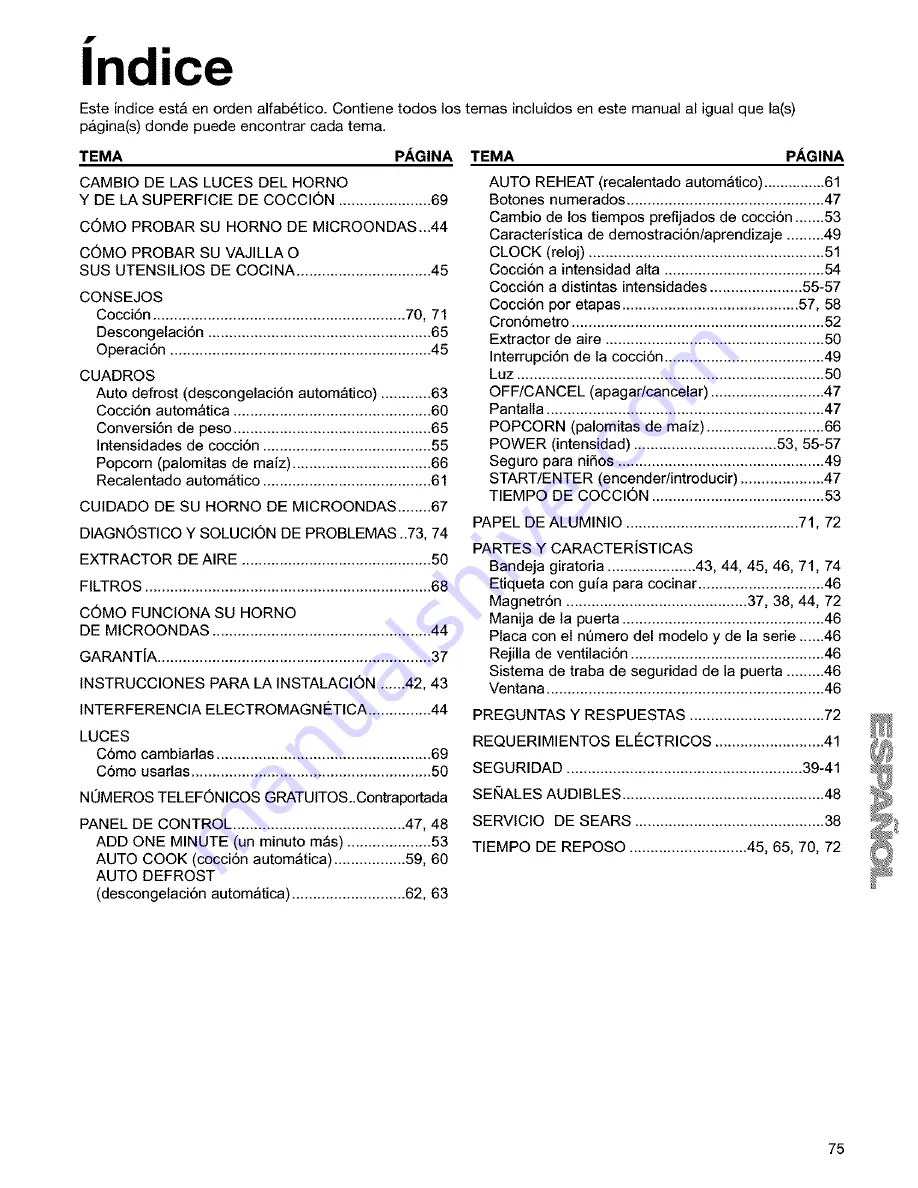 Kenmore 665.61609 Скачать руководство пользователя страница 75