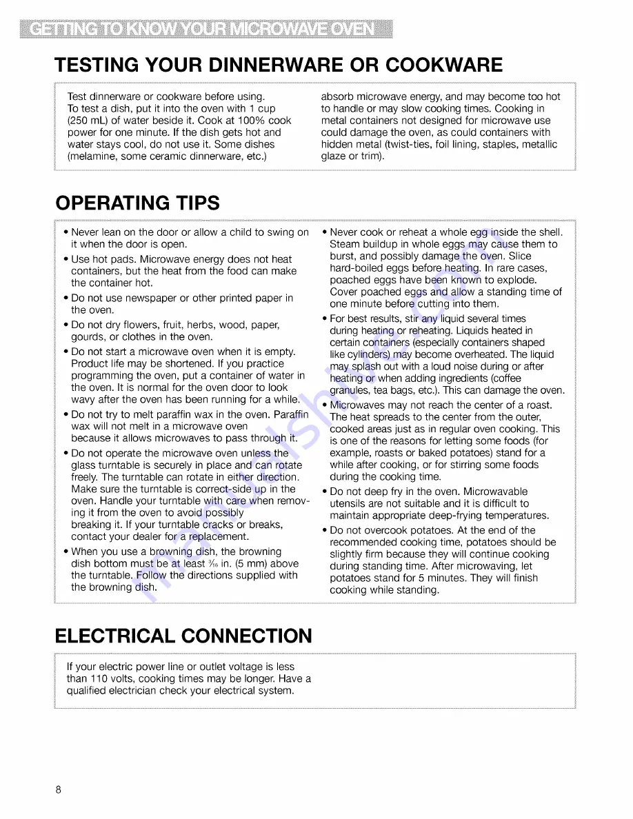 Kenmore 665.61683 Use And Care Manual Download Page 8