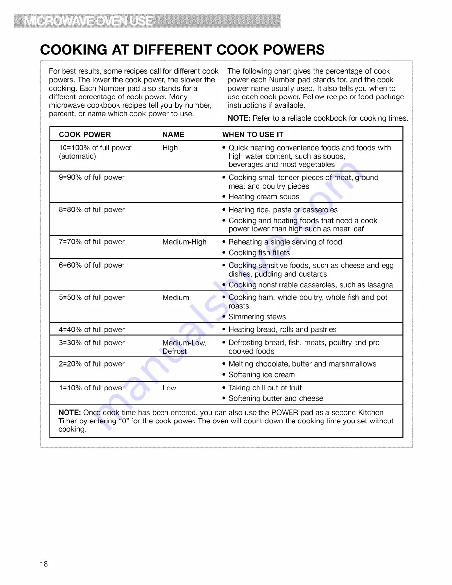 Kenmore 665.61683 Use And Care Manual Download Page 18