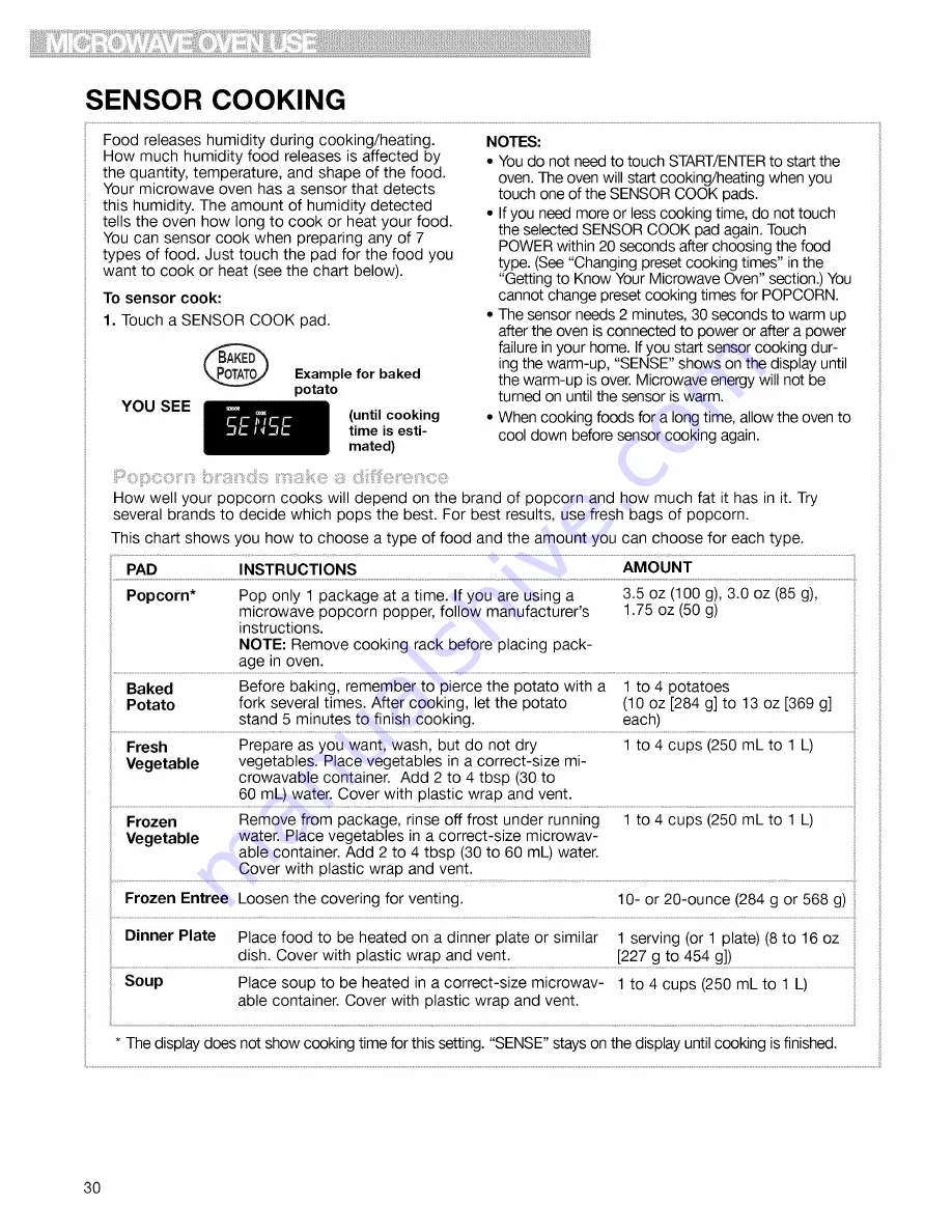 Kenmore 665.61683 Use And Care Manual Download Page 30