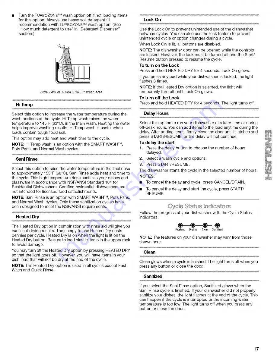 Kenmore 66513 Use And Care Manual Download Page 17