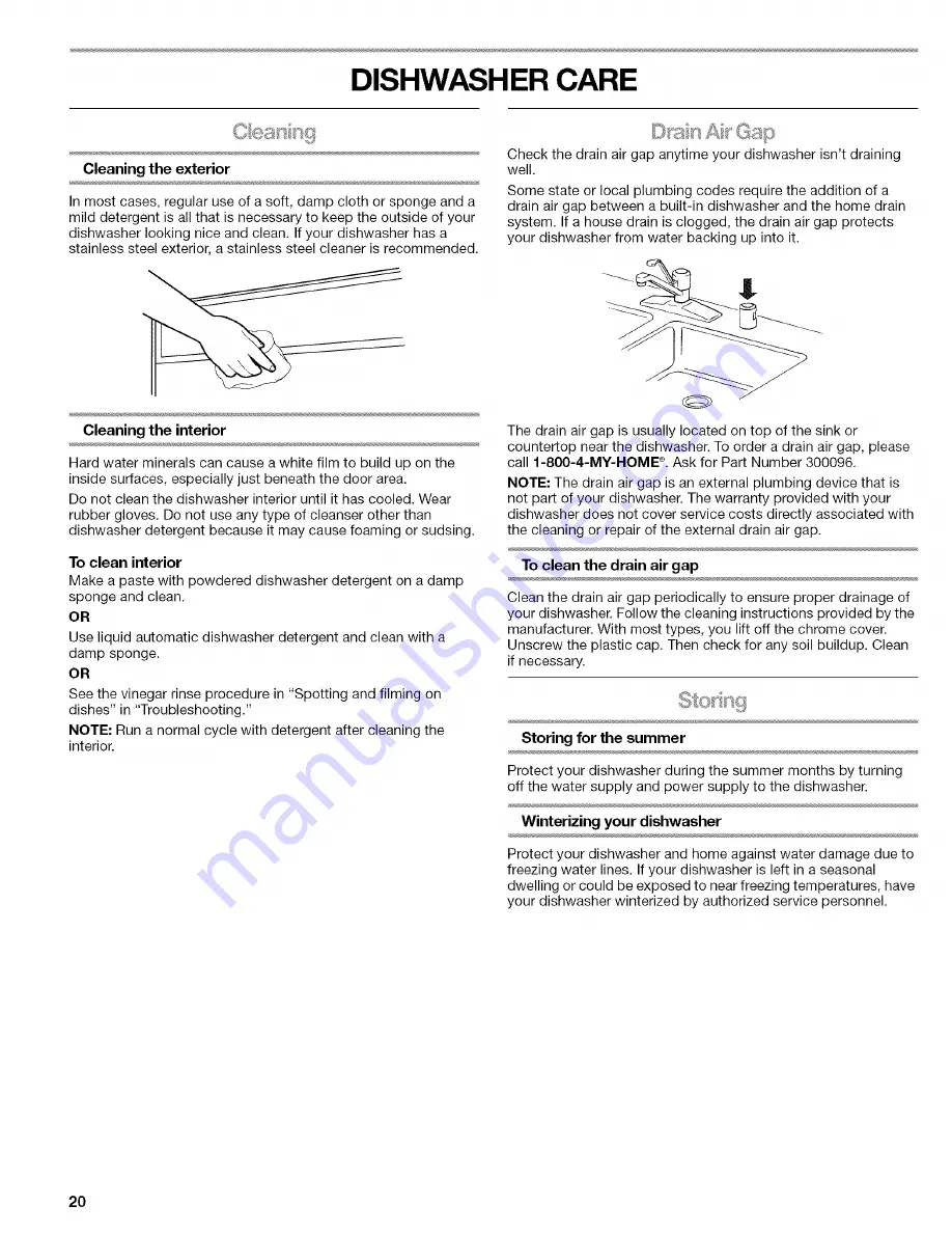 Kenmore 66513 Use And Care Manual Download Page 20