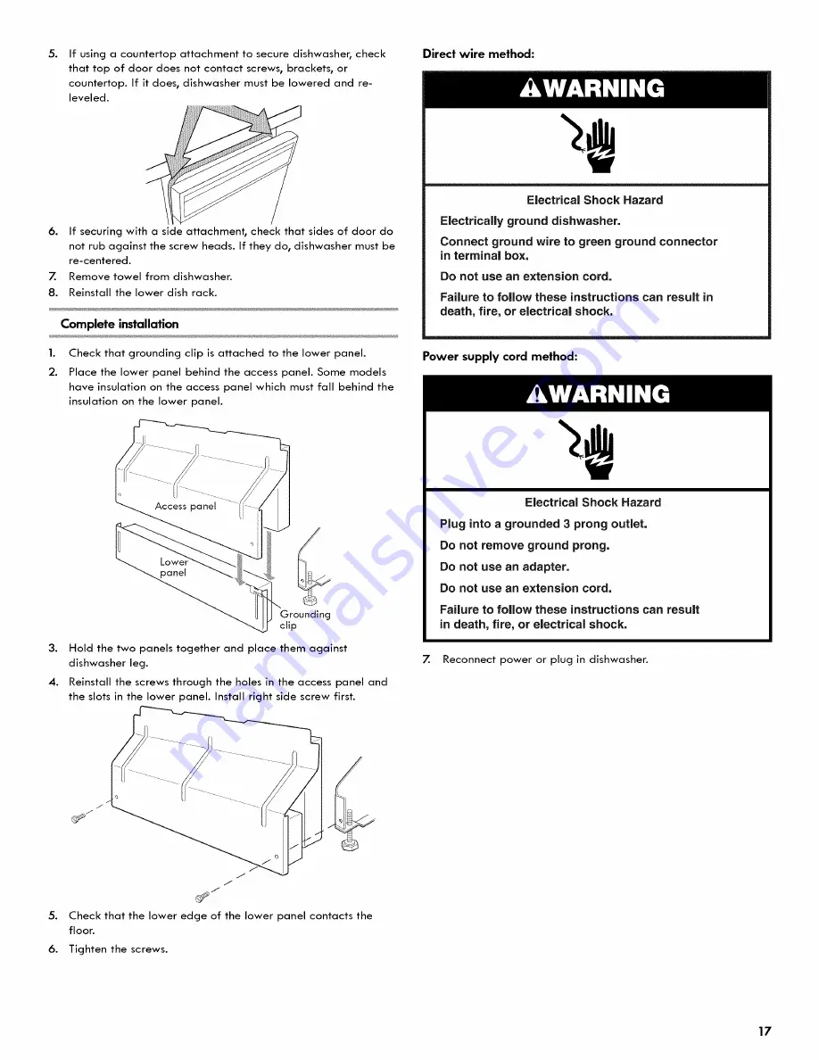 Kenmore 66513966K010 Installation Instructions Manual Download Page 17