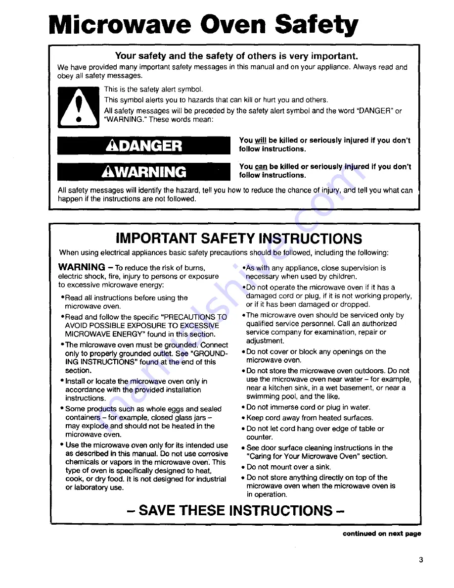 Kenmore 66568600890 Owner'S Manual Download Page 3