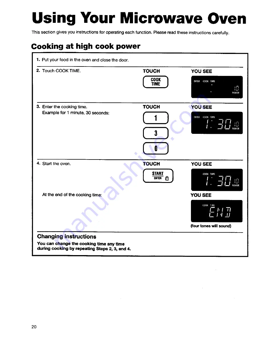 Kenmore 66568600890 Owner'S Manual Download Page 20