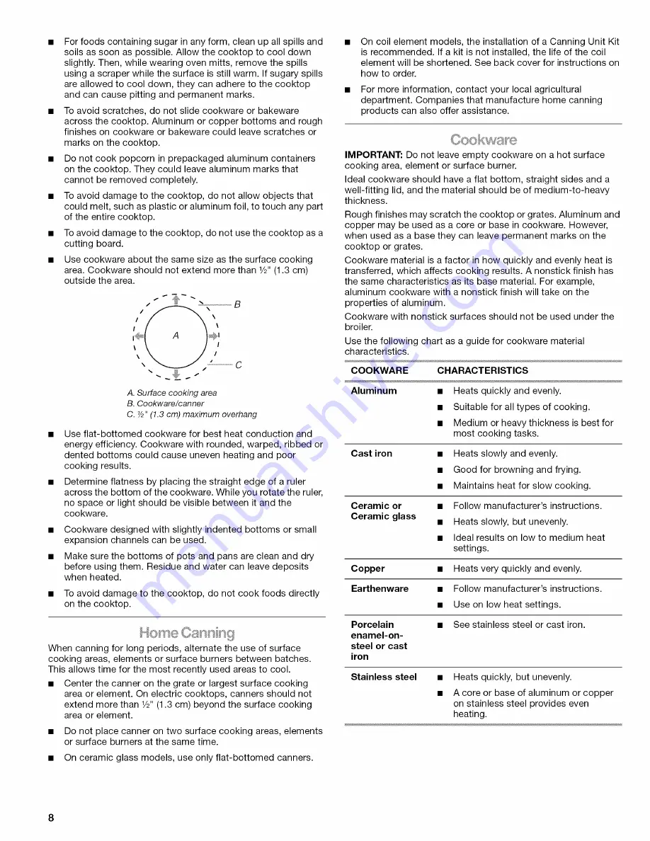 Kenmore 66598003701 Use & Care Manual Download Page 8