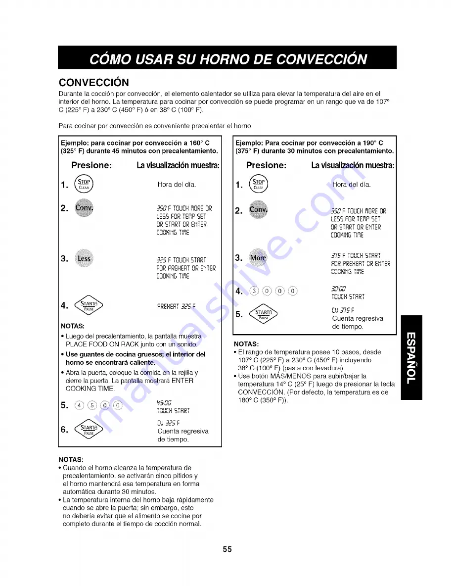 Kenmore 6790 - Elite 1.5 cu. Ft. Convection Microwave Скачать руководство пользователя страница 55