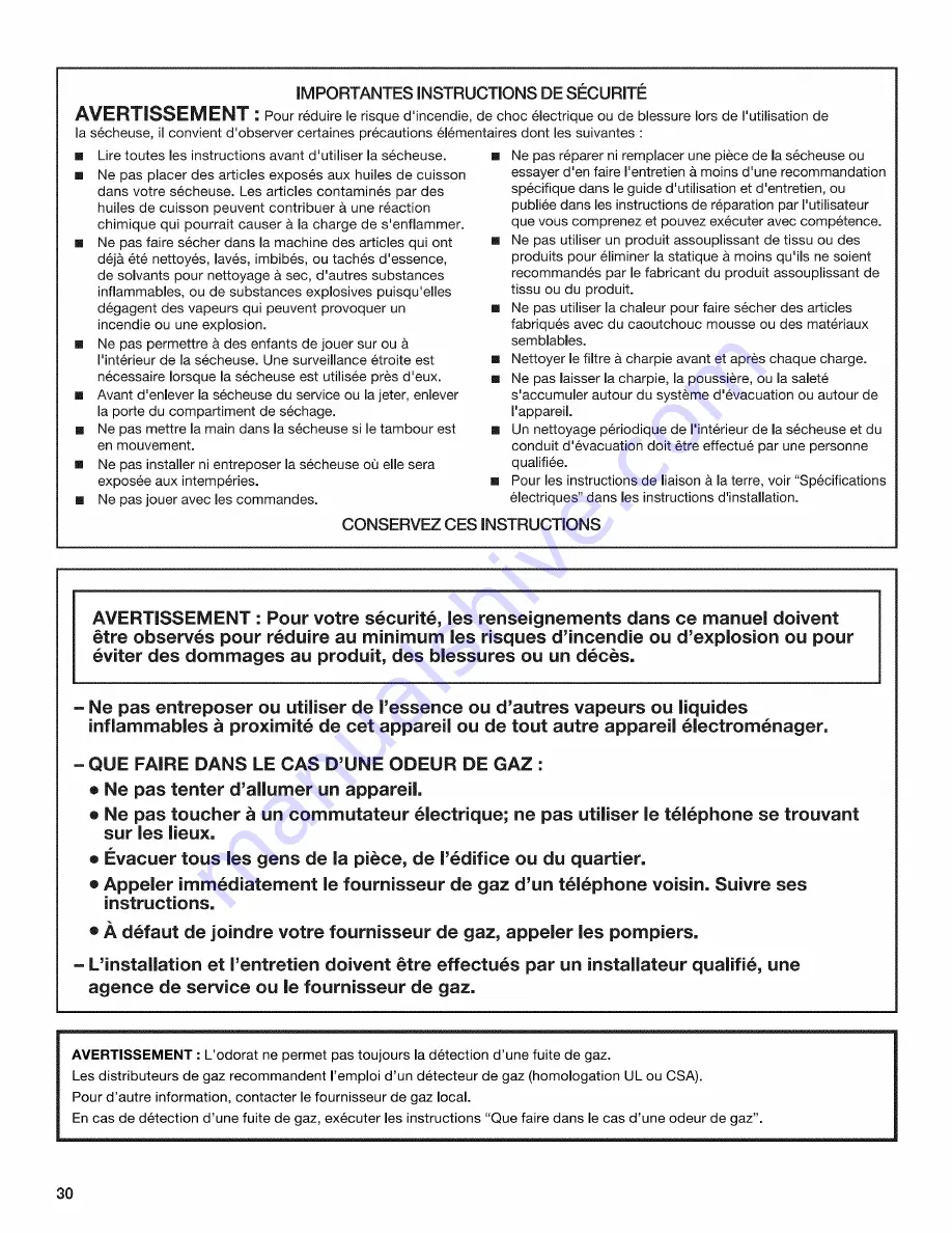 Kenmore 6800 Use And Care Manual Download Page 30