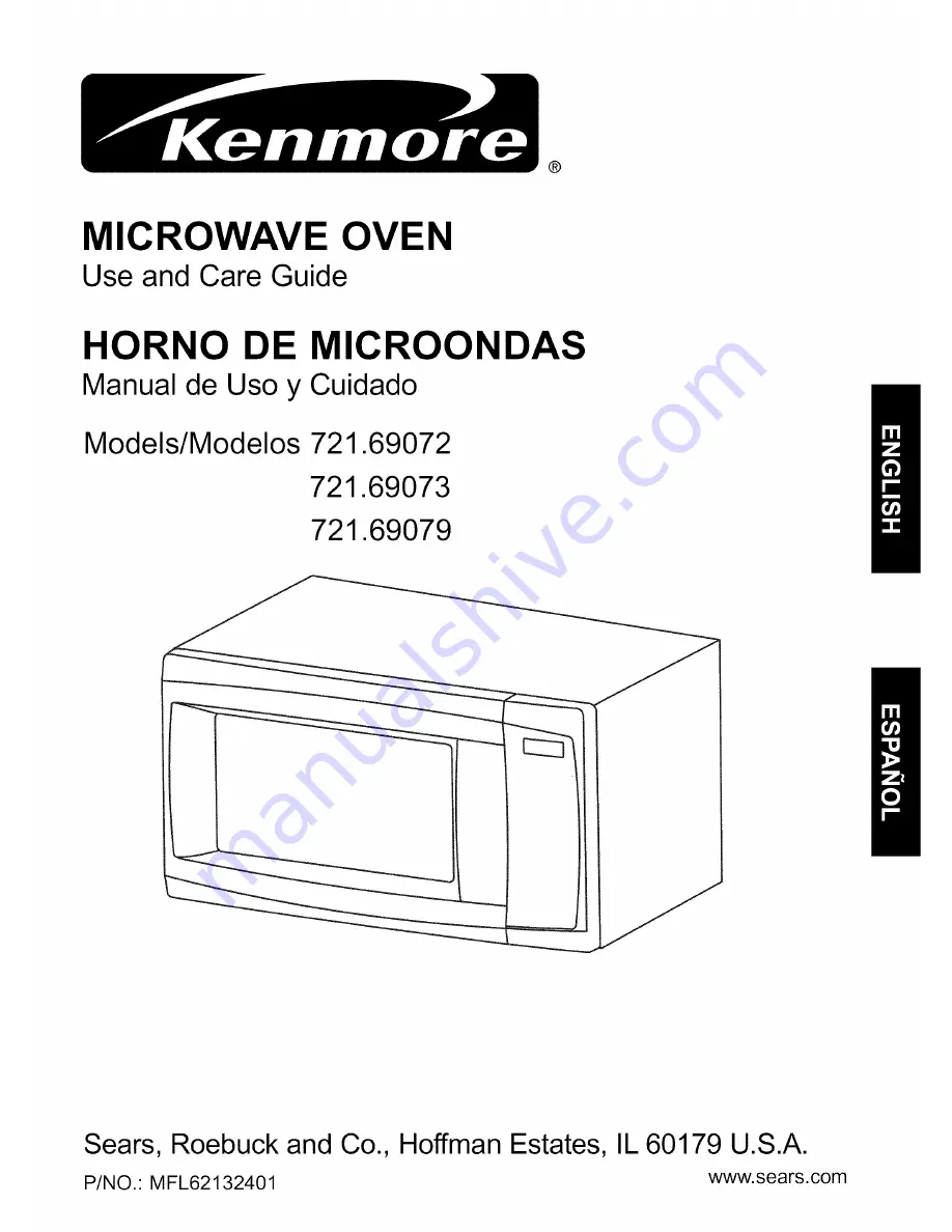 Kenmore 6907 - 7 Cubic Feet Counter Top Microwave Скачать руководство пользователя страница 1