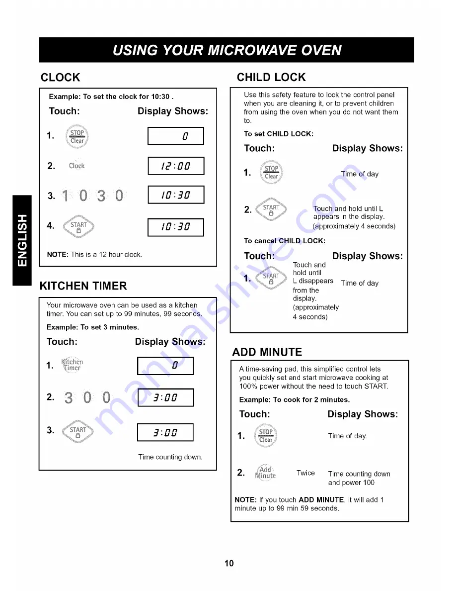 Kenmore 6907 - 7 Cubic Feet Counter Top Microwave Use And Care Manual Download Page 10