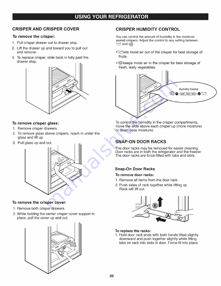 Kenmore 6929 - 22.1 cu. Ft. Top Freezer Refrigerator Use & Care Manual Download Page 20