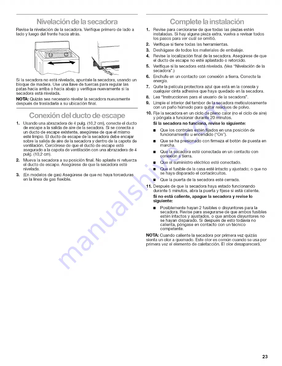 Kenmore 6962 - 600 7.0 cu. Ft. Capacity Electric Dryer Скачать руководство пользователя страница 23