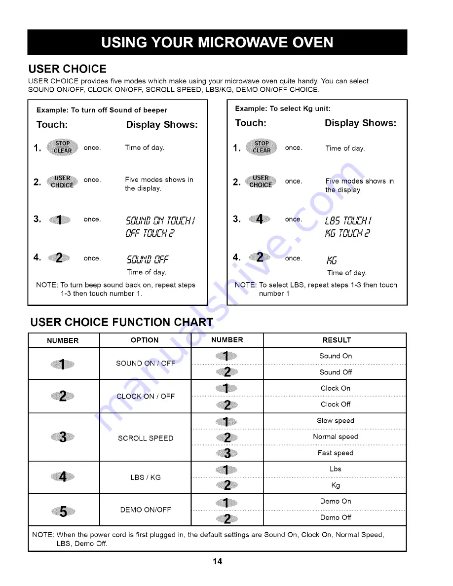 Kenmore 721.60483000 Use And Care Manual Download Page 14