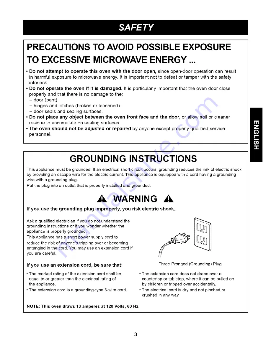 Kenmore 721.61283 Use And Care Manual Download Page 3