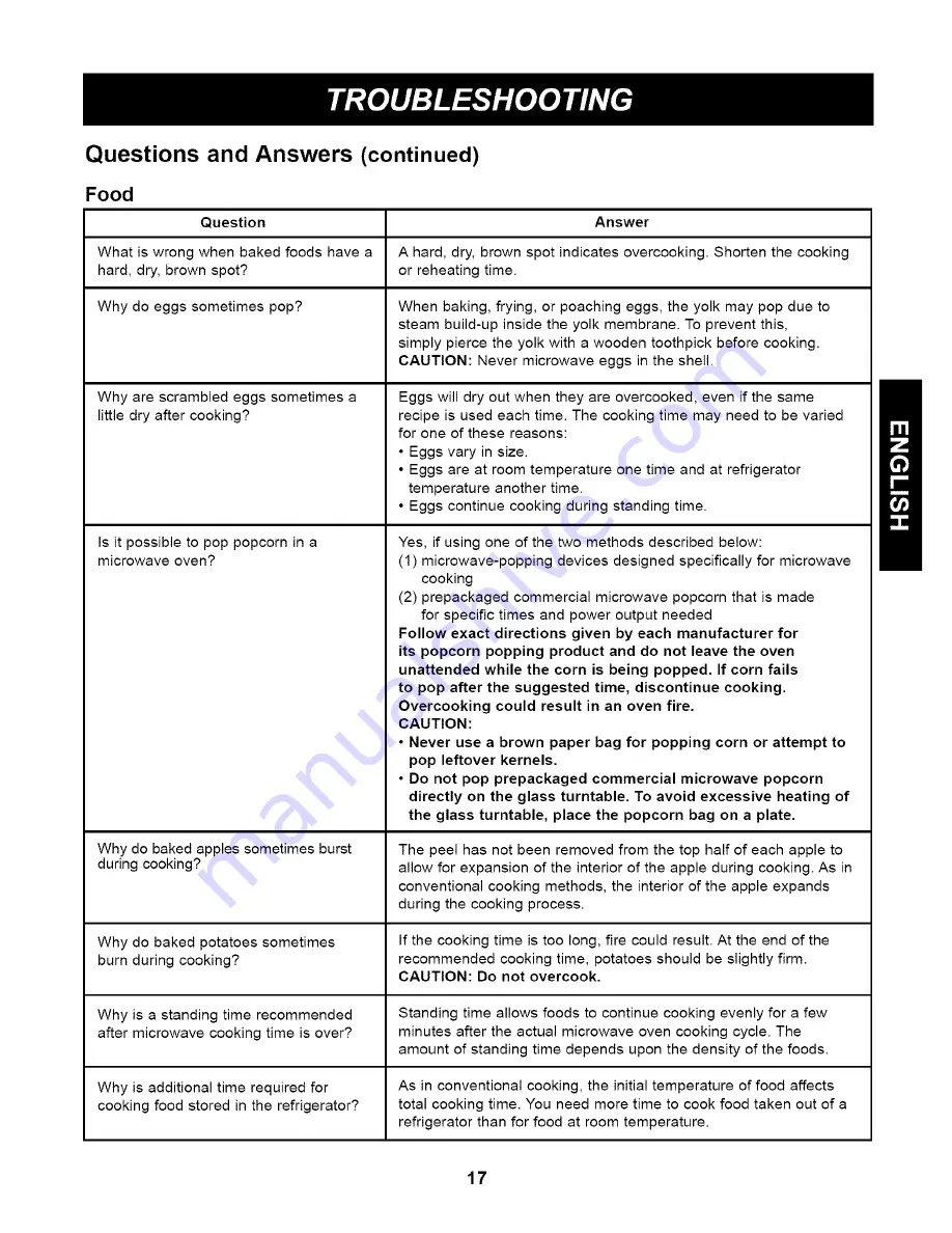 Kenmore 721.62212 Use And Care Manual Download Page 17