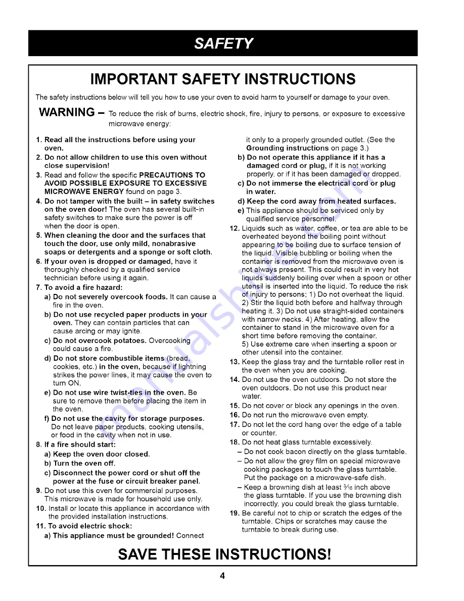 Kenmore 721.62252 Use And Care Manual Download Page 4