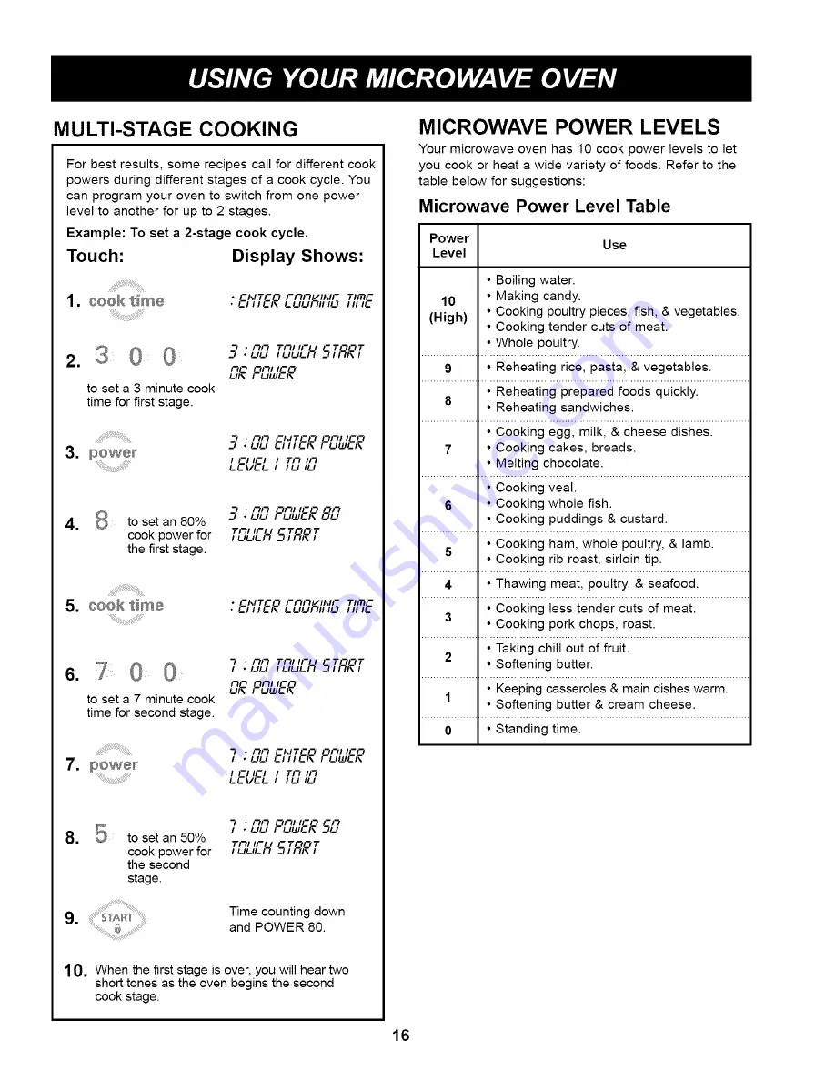 Kenmore 721.62252 Use And Care Manual Download Page 16