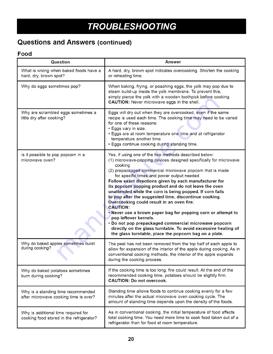 Kenmore 721.62252 Use And Care Manual Download Page 20