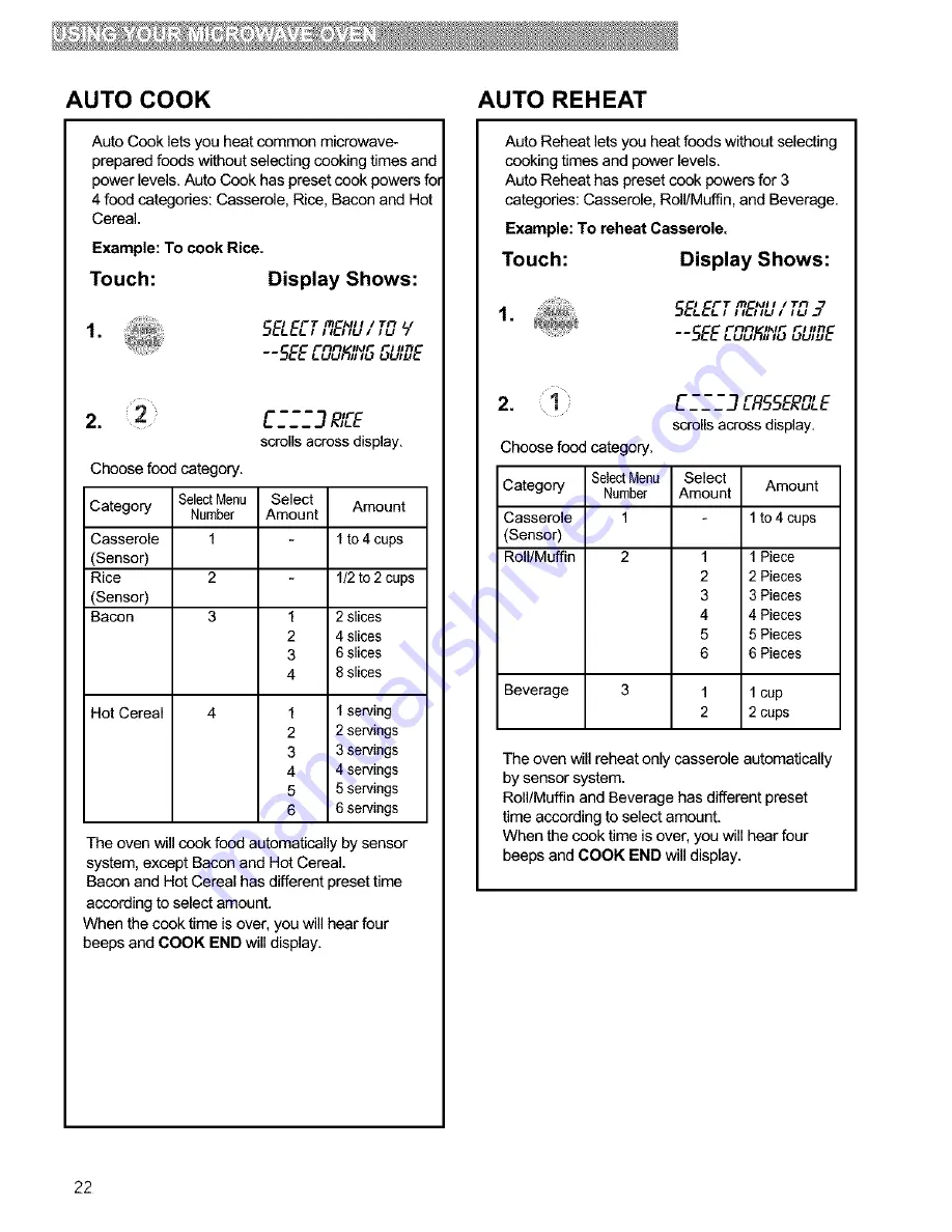 Kenmore 721.63652 Use And Care Manual Download Page 22