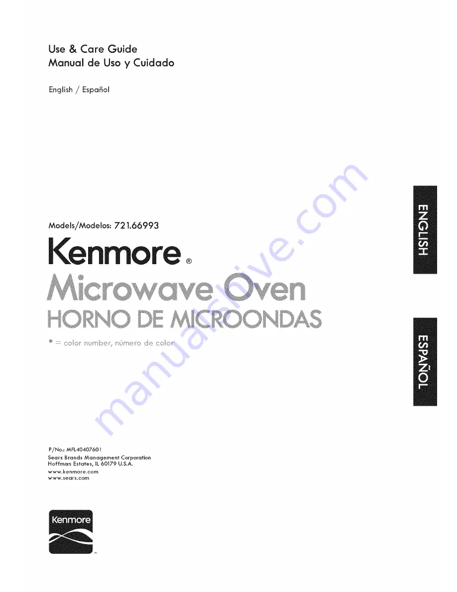 Kenmore 721.66993 Use & Care Manual Download Page 1