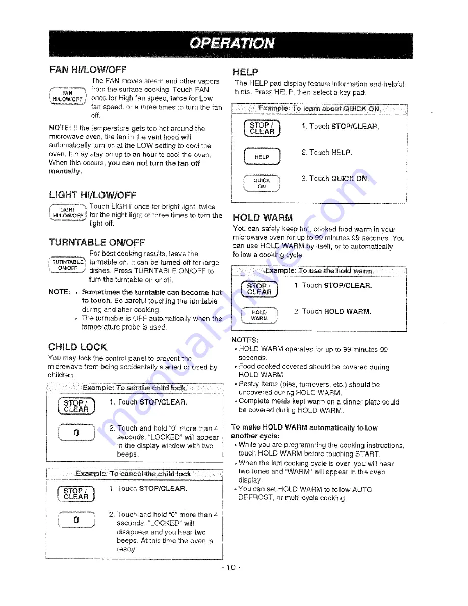 Kenmore 721.676 Owner'S Manual Download Page 10