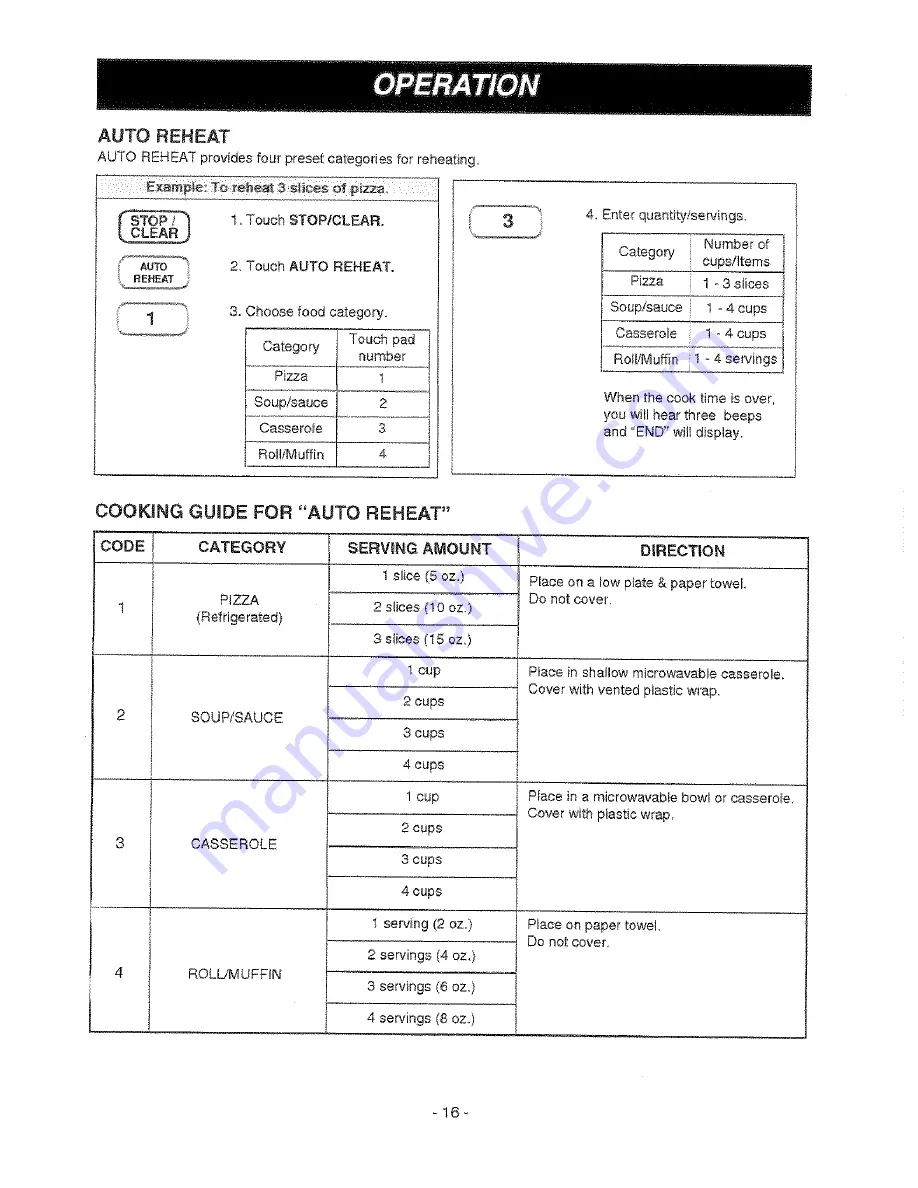 Kenmore 721.676 Owner'S Manual Download Page 16