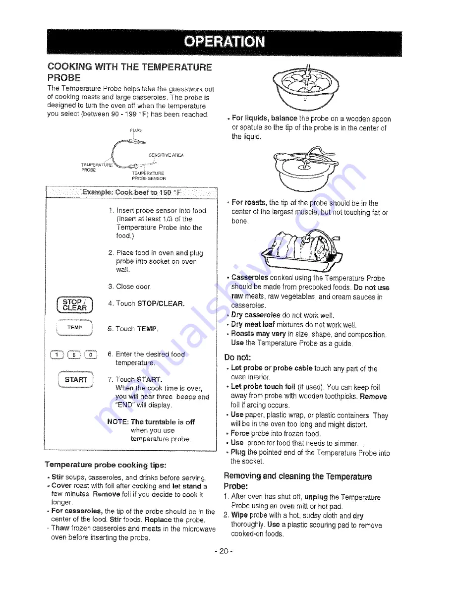 Kenmore 721.676 Owner'S Manual Download Page 20