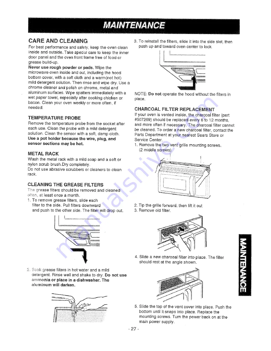 Kenmore 721.676 Owner'S Manual Download Page 27