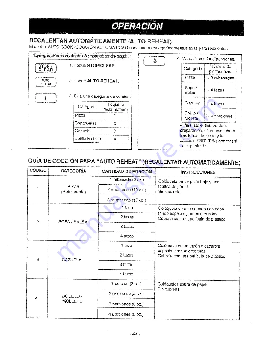 Kenmore 721.676 Owner'S Manual Download Page 44