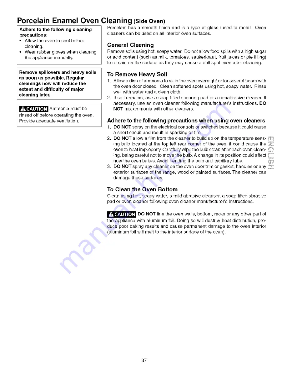 Kenmore 7560 - Elite 40 in. Dual Fuel Range Use & Care Manual Download Page 37