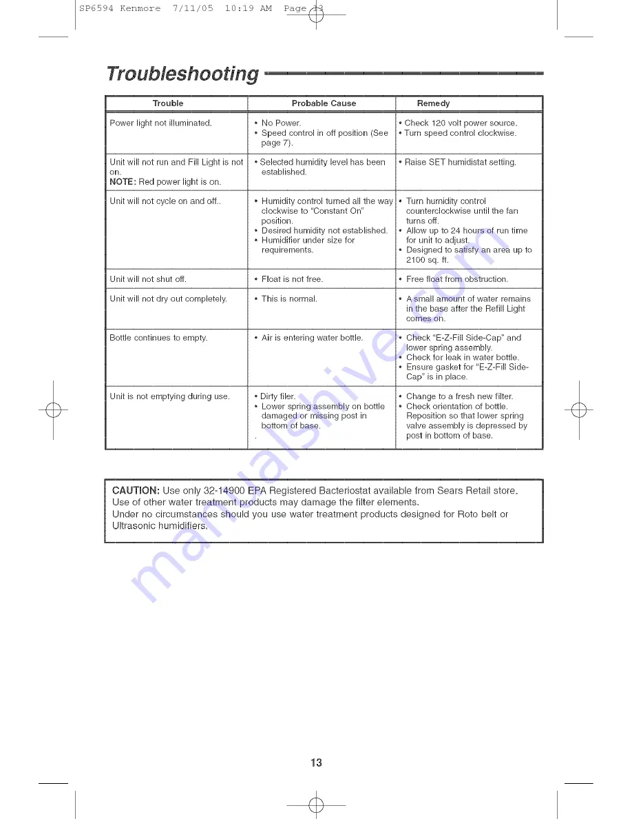 Kenmore 758.144108 Operator'S Manual Download Page 13