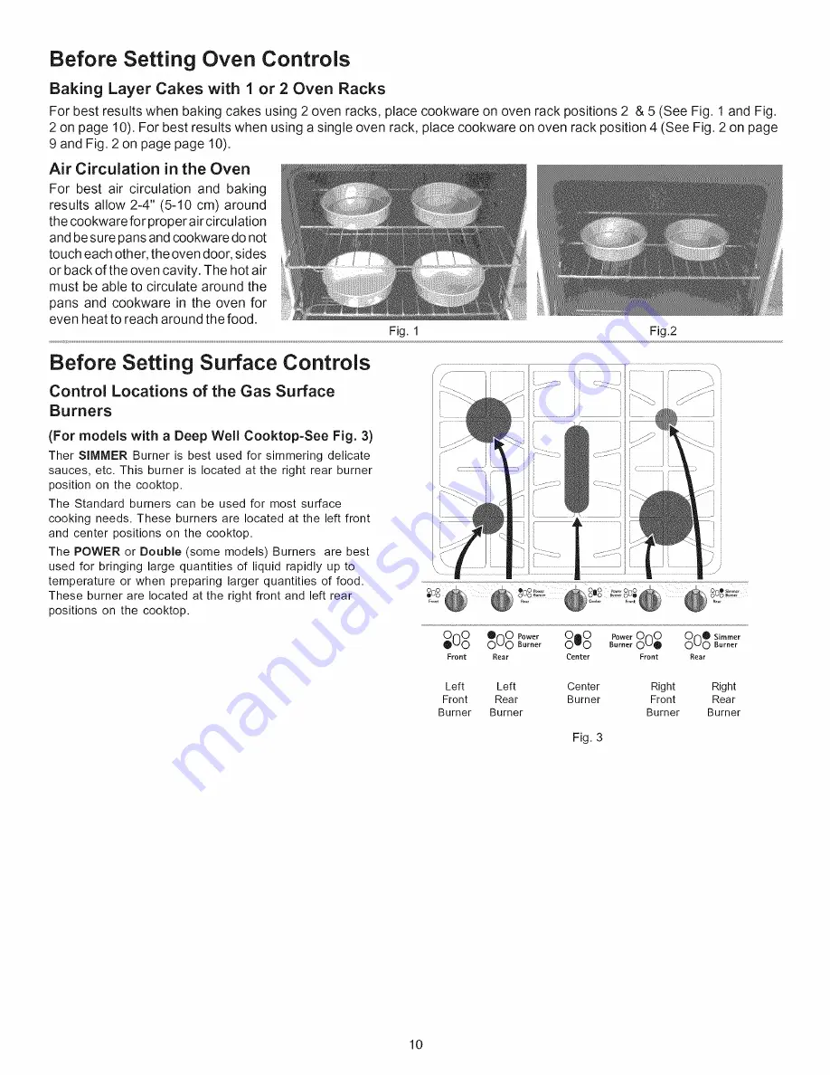 Kenmore 7751 - Elite 30 in. Gas Range Use & Care Manual Download Page 10