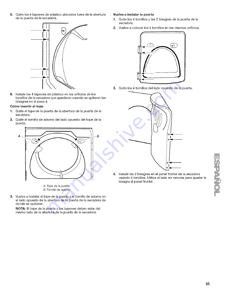 Kenmore 7806 - Elite Oasis ST 7.6 cu. Ft. Capacity Gas Dryer Скачать руководство пользователя страница 35