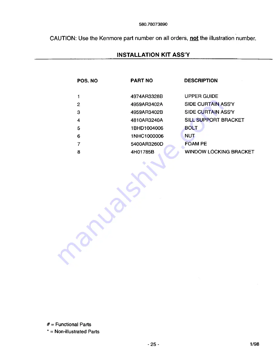 Kenmore 78073 Owner'S Manual Download Page 25