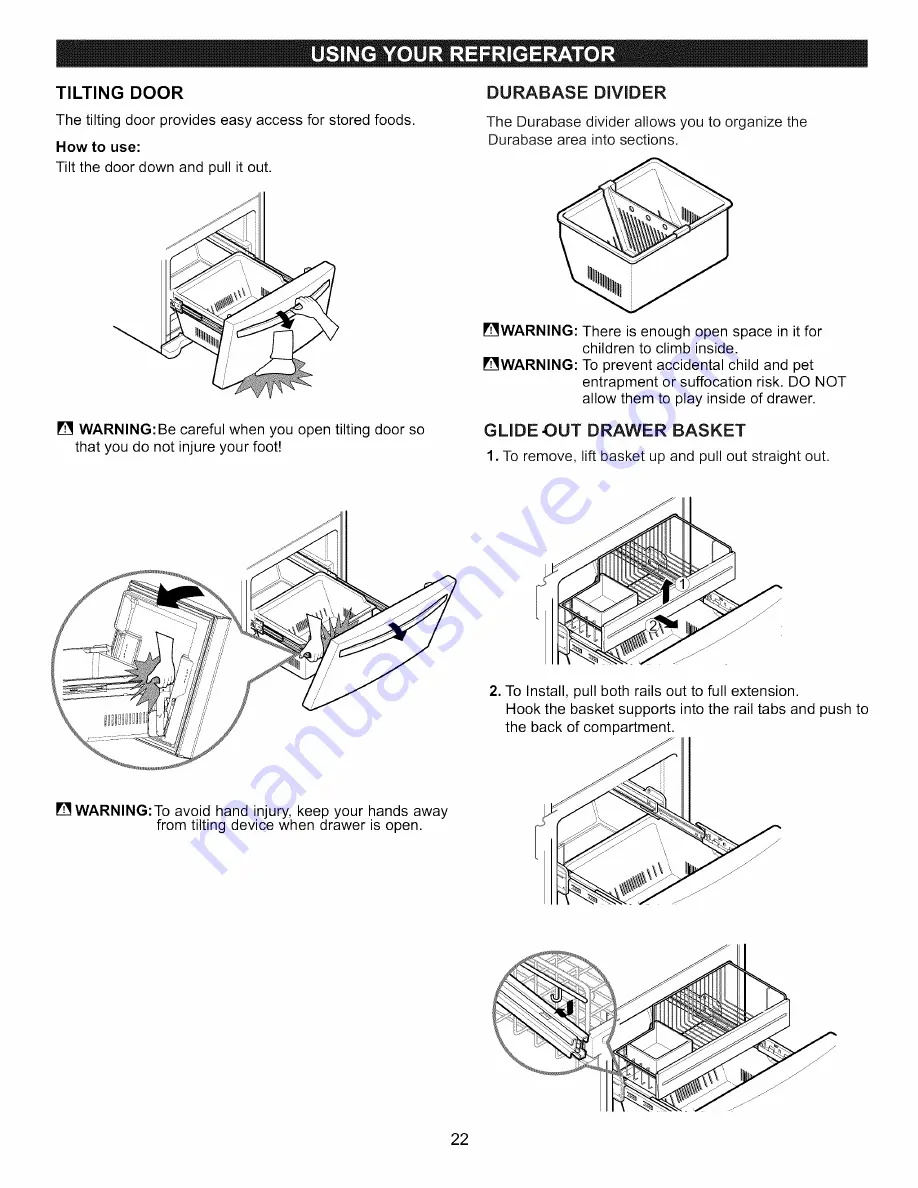 Kenmore 7834 - Elite 23.0 cu. Ft. Trio Bottom Freezer Refrigerator Use & Care Manual Download Page 22