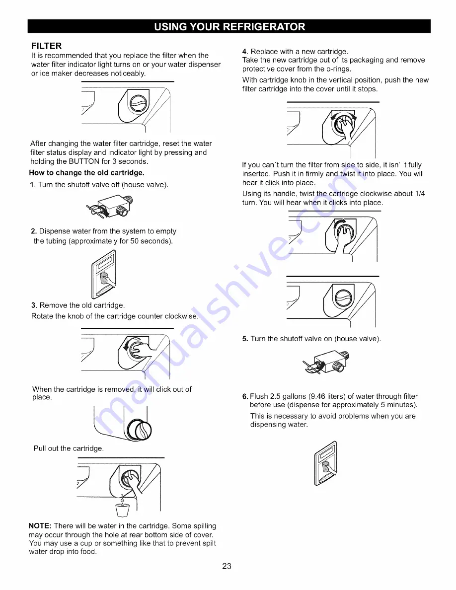 Kenmore 7834 - Elite 23.0 cu. Ft. Trio Bottom Freezer Refrigerator Use & Care Manual Download Page 23