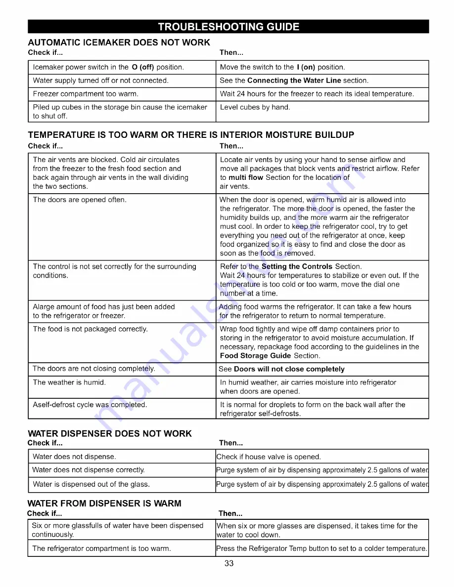 Kenmore 7834 - Elite 23.0 cu. Ft. Trio Bottom Freezer Refrigerator Use & Care Manual Download Page 33