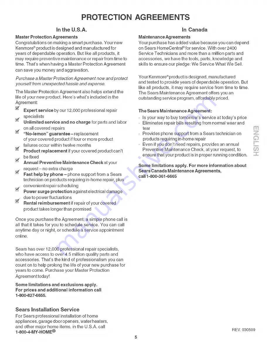 Kenmore 790.3209 series Use & Care Manual Download Page 5