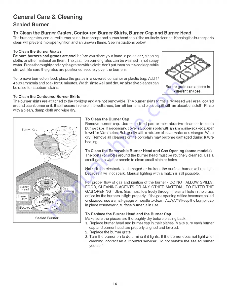 Kenmore 790.3304 Series Use & Care Manual Download Page 14