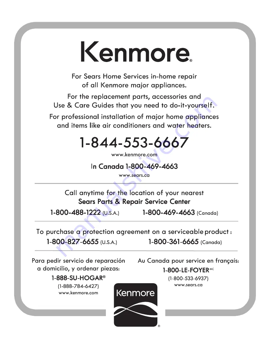 Kenmore 790.4027 Use & Care Manual Download Page 19