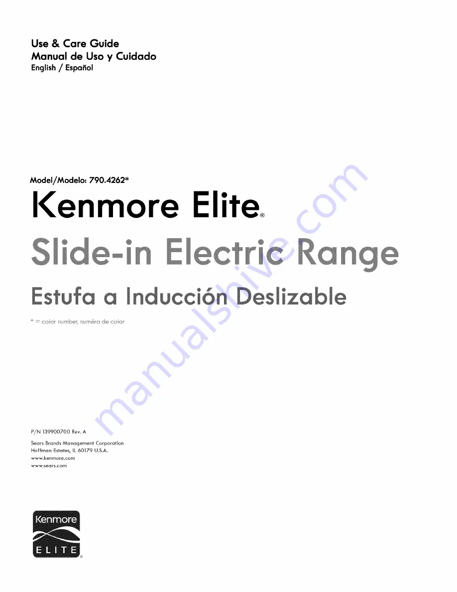 Kenmore 790.42623310 Use & Care Manual Download Page 1