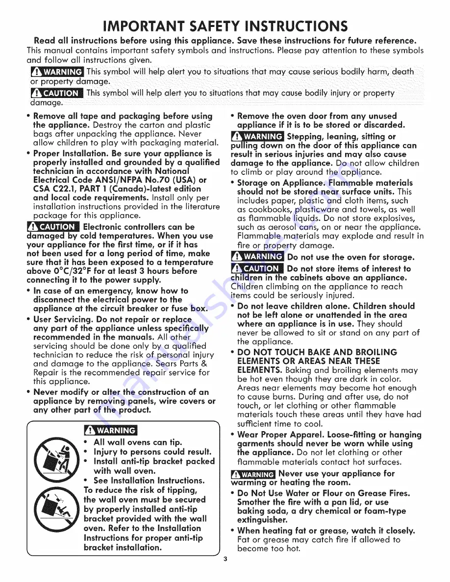 Kenmore 790.4807 Use And Care Manual Download Page 3